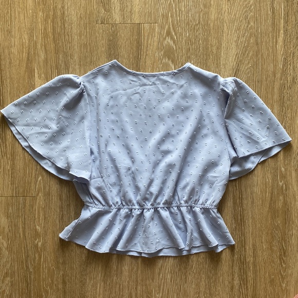 MOVING SALE - Cropped Plunging Peplum Blouse 🩵 - Picture 2 of 2